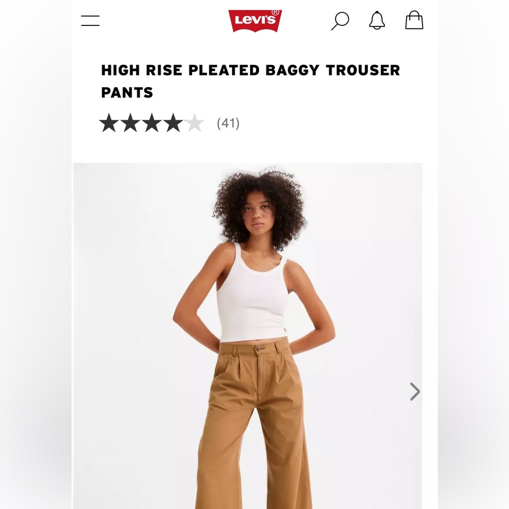 Levi’s High Rise Pleated Baggy Trousers